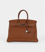 HM BK 35 Brown Leather Togo Palladium Hardware