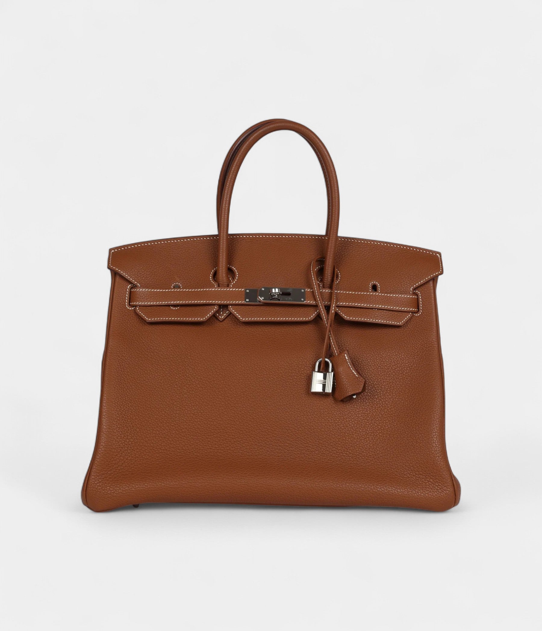 HM BK 35 Brown Leather Togo Palladium Hardware