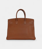 HM BK 35 Brown Leather Togo Palladium Hardware