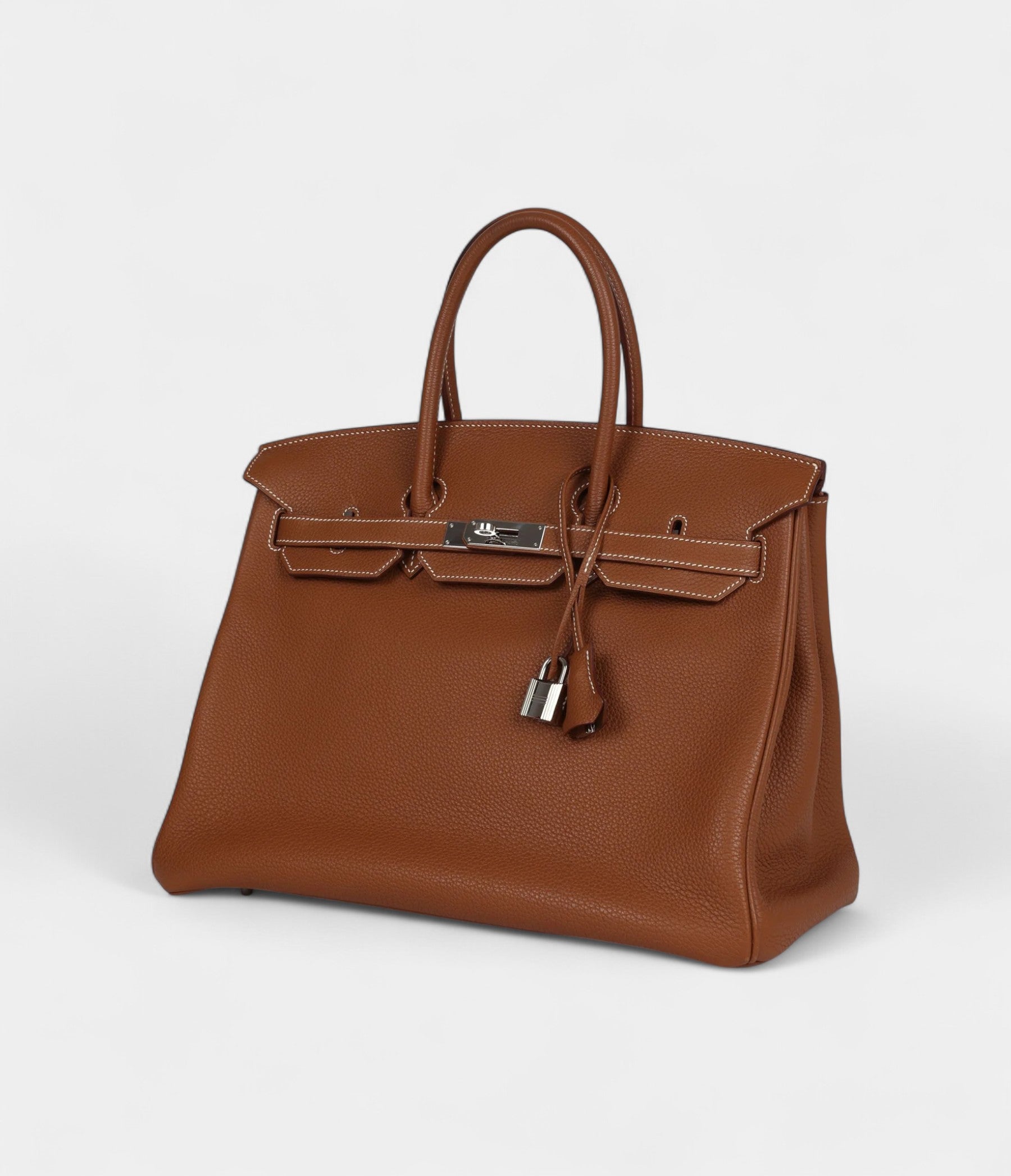 HM BK 35 Brown Leather Togo Palladium Hardware