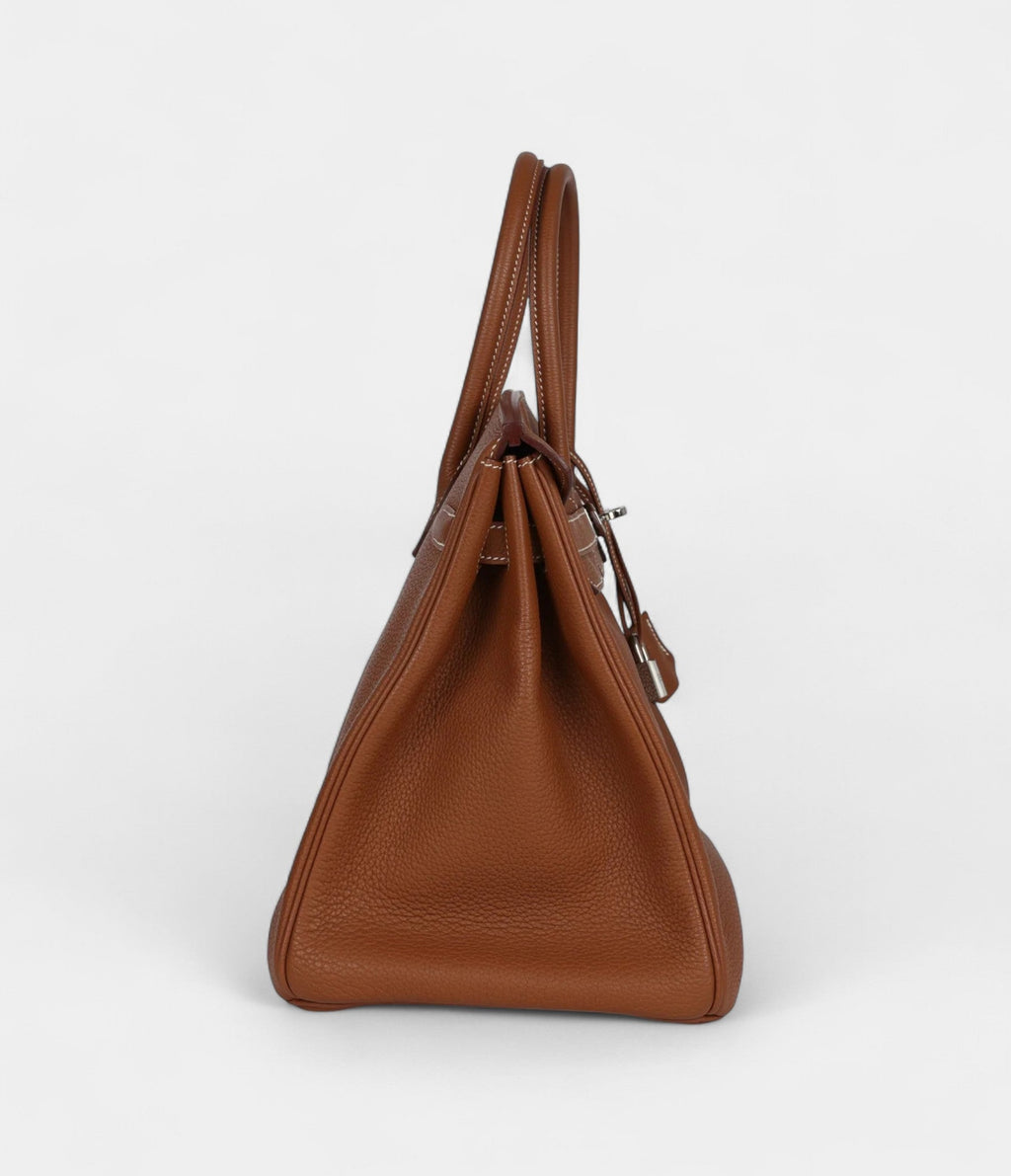 HM BK 35 Brown Leather Togo Palladium Hardware