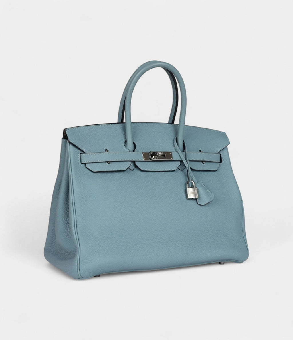 HM BK 35 Green Blue Ciel Togo Palladium Hardware