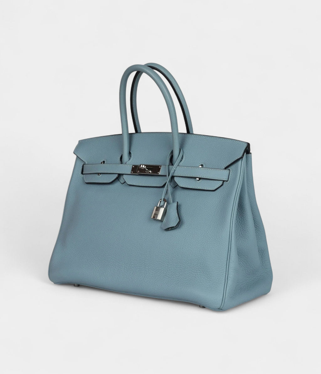HM BK 35 Green Blue Ciel Togo Palladium Hardware
