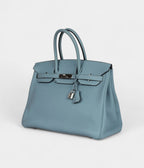 HM BK 35 Green Blue Ciel Togo Palladium Hardware