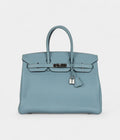 HM BK 35 Green Blue Ciel Togo Palladium Hardware