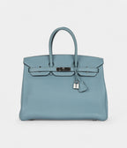 HM BK 35 Green Blue Ciel Togo Palladium Hardware
