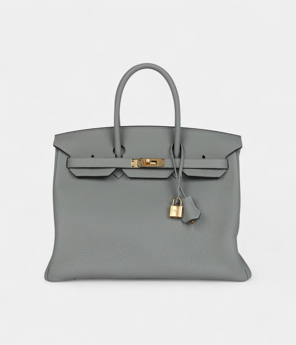 HM BK 35 Gris Mouette Togo Gold Hardware