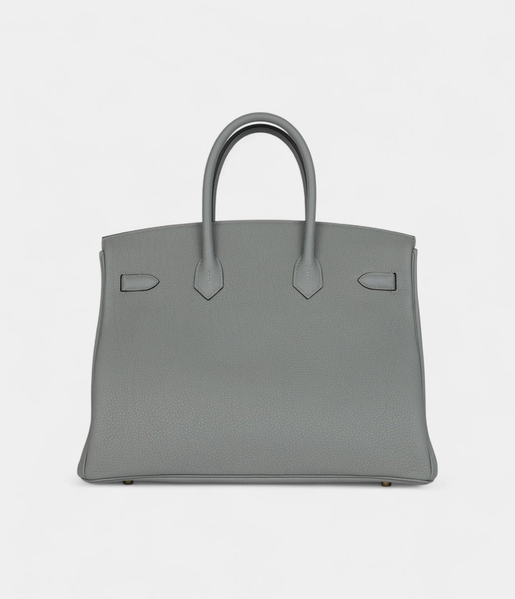 HM BK 35 Gris Mouette Togo Gold Hardware
