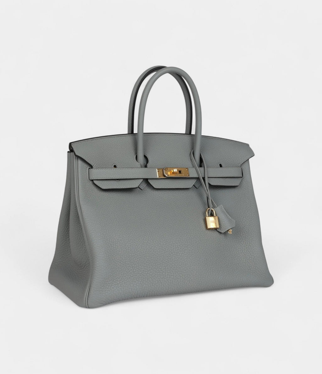 HM BK 35 Gris Mouette Togo Gold Hardware