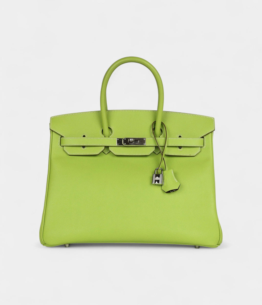 HM BK 35 Olive Green Kiwi Candy Epsom Palladium Hardware