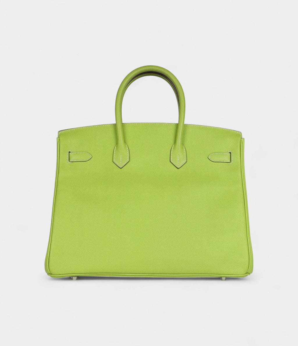 HM BK 35 Olive Green Kiwi Candy Epsom Palladium Hardware