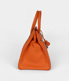 HM BK 35 Orange Leather Epsom Palladium Hardware
