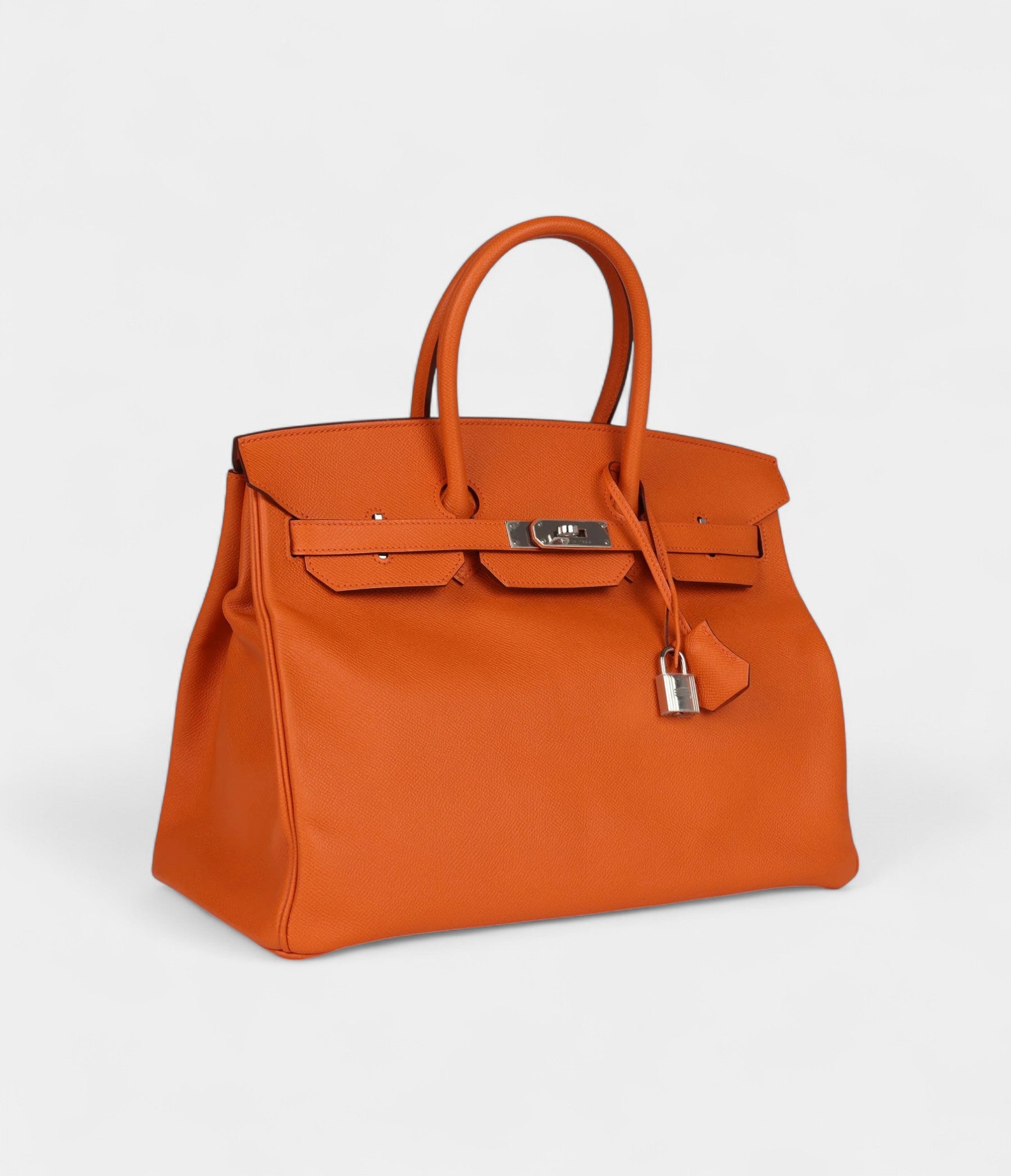 HM BK 35 Orange Leather Epsom Palladium Hardware