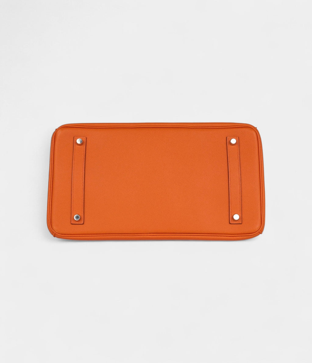 HM BK 35 Orange Leather Epsom Palladium Hardware