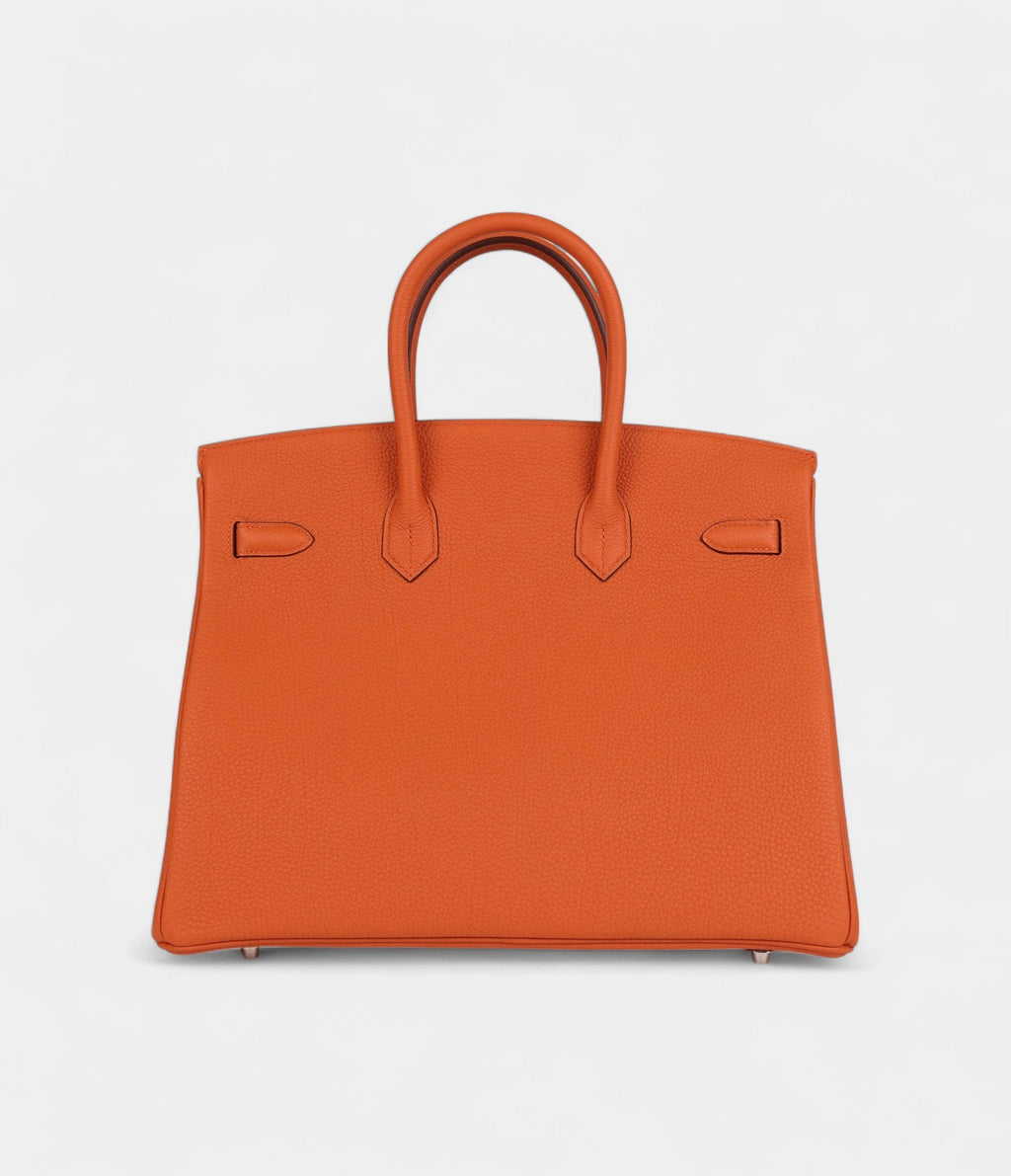 HM BK 35 Orange Togo Palladium Hardware