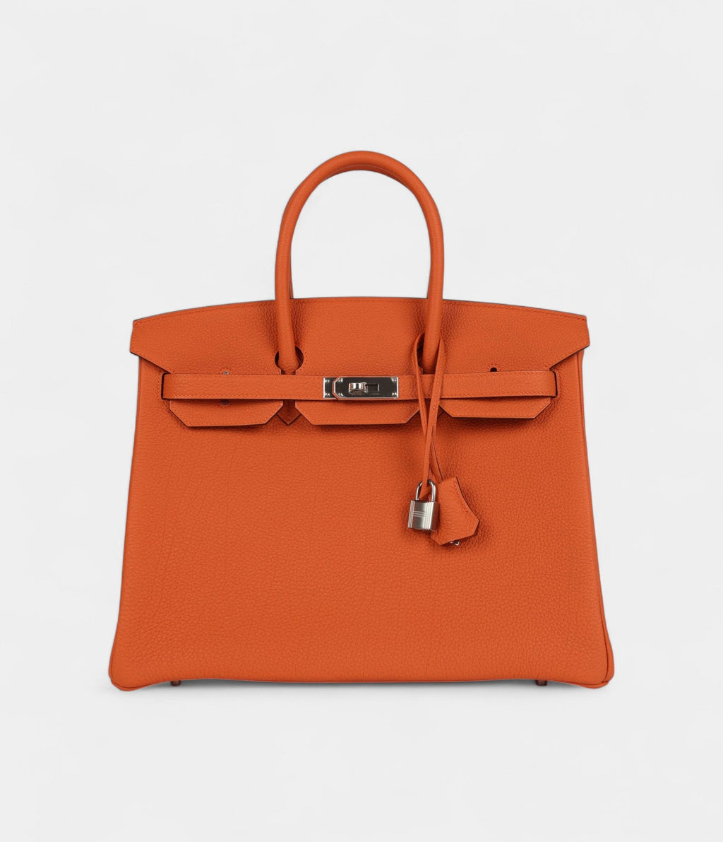 HM BK 35 Orange Togo Palladium Hardware