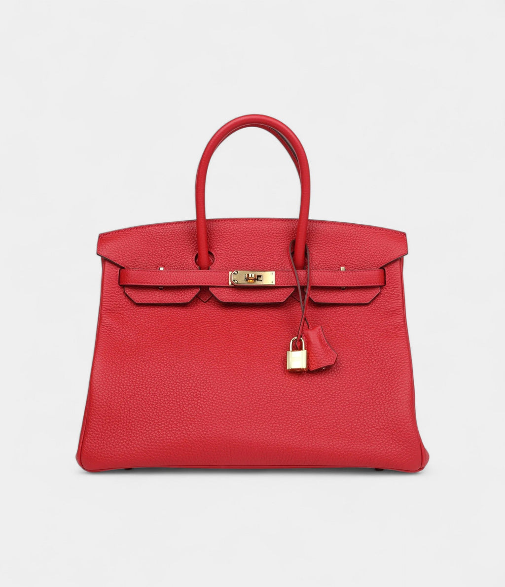 HM BK 35 Pink Rouge Casaque Togo Gold Hardware