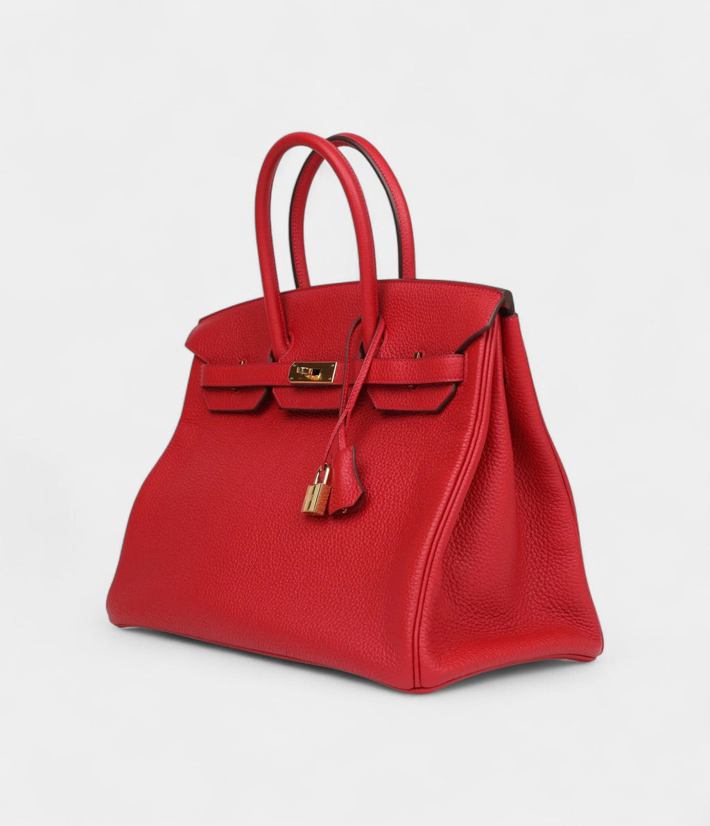 HM BK 35 Pink Rouge Casaque Togo Gold Hardware