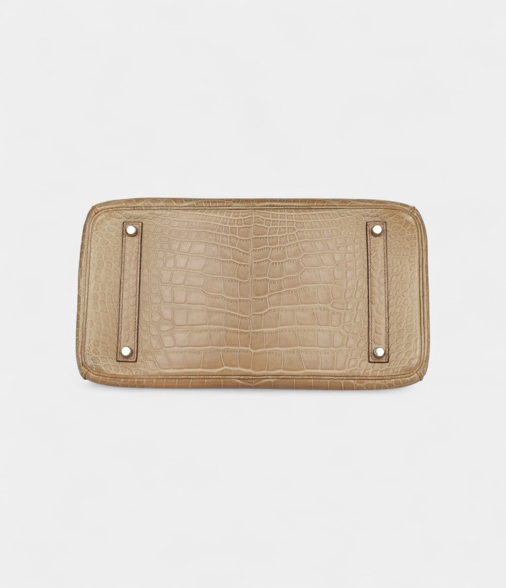 HM BK 35 Poussiere Matte Gold Leather Alligator Palladium Hardware