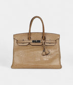 HM BK 35 Poussiere Matte Gold Leather Alligator Palladium Hardware