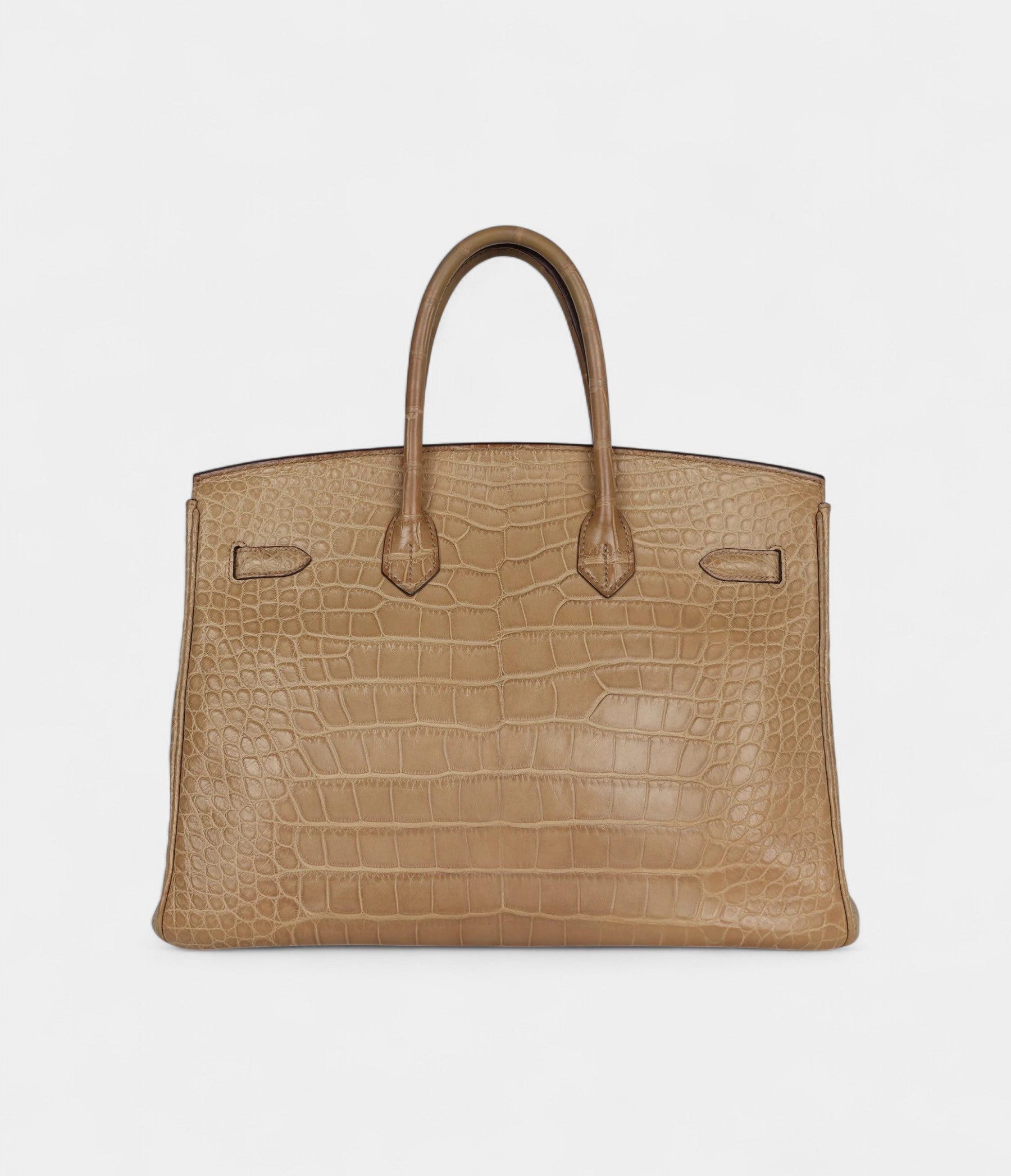 HM BK 35 Poussiere Matte Gold Leather Alligator Palladium Hardware
