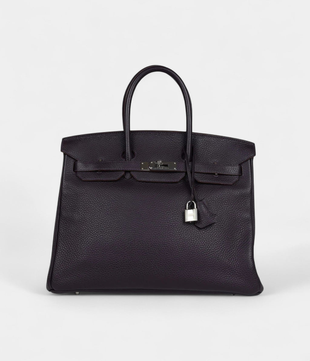 HM BK 35 Raisin Clemence Palladium Hardware