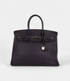 HM BK 35 Raisin Clemence Palladium Hardware