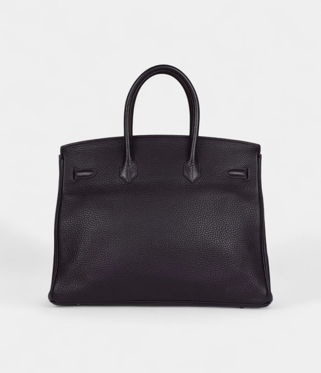 HM BK 35 Raisin Clemence Palladium Hardware