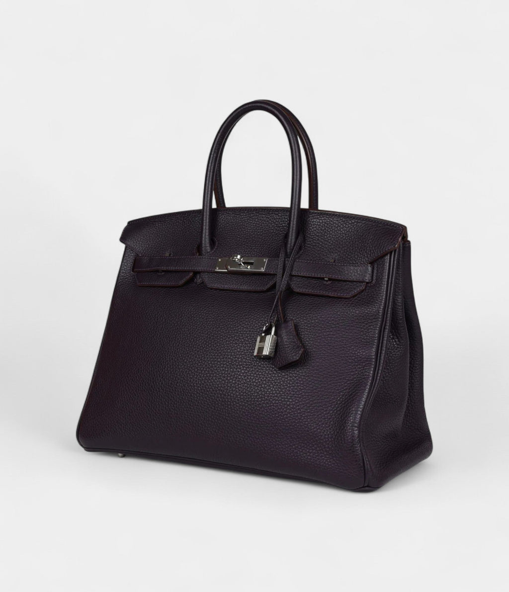 HM BK 35 Raisin Clemence Palladium Hardware