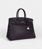 HM BK 35 Raisin Clemence Palladium Hardware