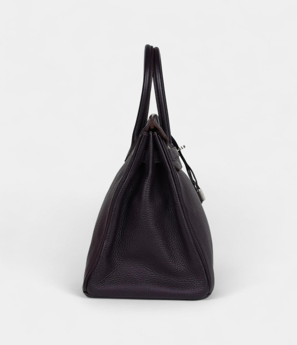 HM BK 35 Raisin Clemence Palladium Hardware
