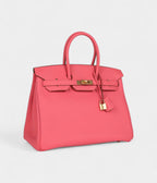 HM BK 35 Rose Lipstick Togo Gold Hardware