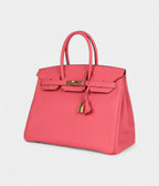 HM BK 35 Rose Lipstick Togo Gold Hardware