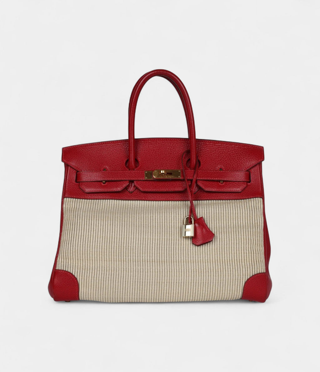 HM BK 35 Rouge Vif Buffalo and Crinoline Gold Hardware