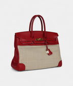 HM BK 35 Rouge Vif Buffalo and Crinoline Gold Hardware