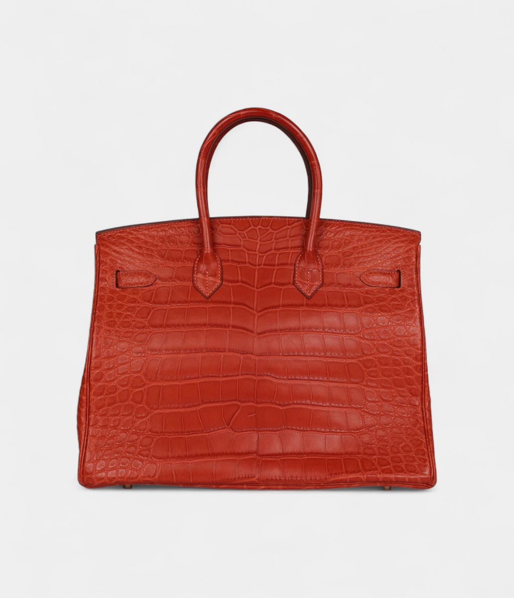 HM BK 35 Sanguine Matte Alligator Gold Hardware