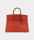 HM BK 35 Sanguine Matte Alligator Gold Hardware