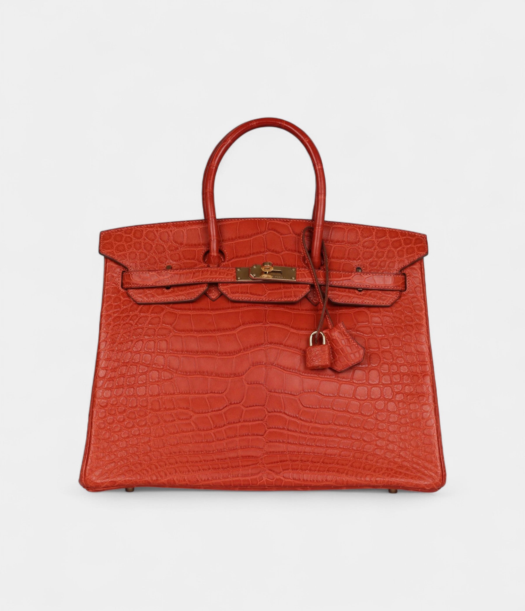 HM BK 35 Sanguine Matte Alligator Gold Hardware