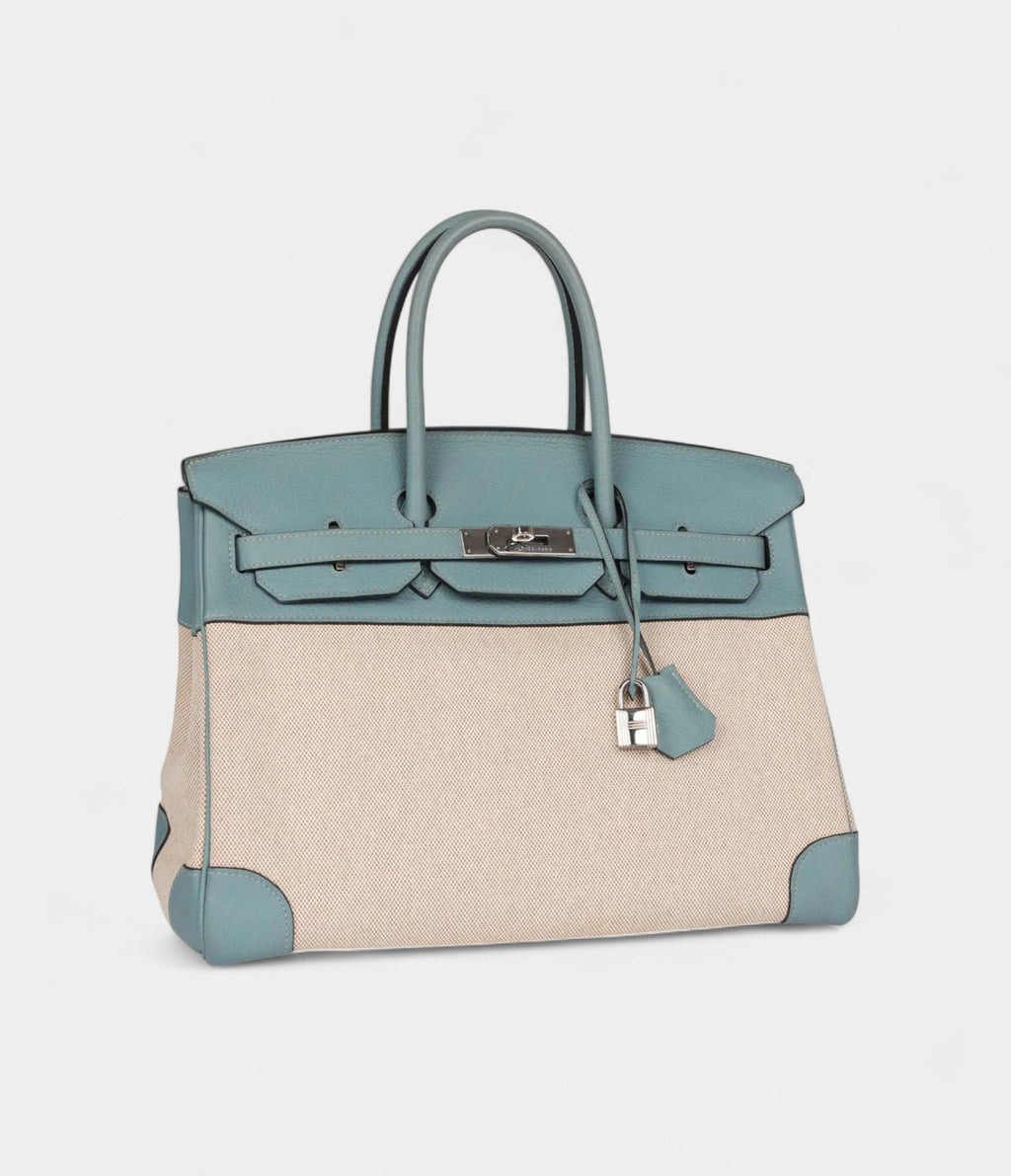 HM BK 35 Toile H and Ciel Clemence Palladium Hardware