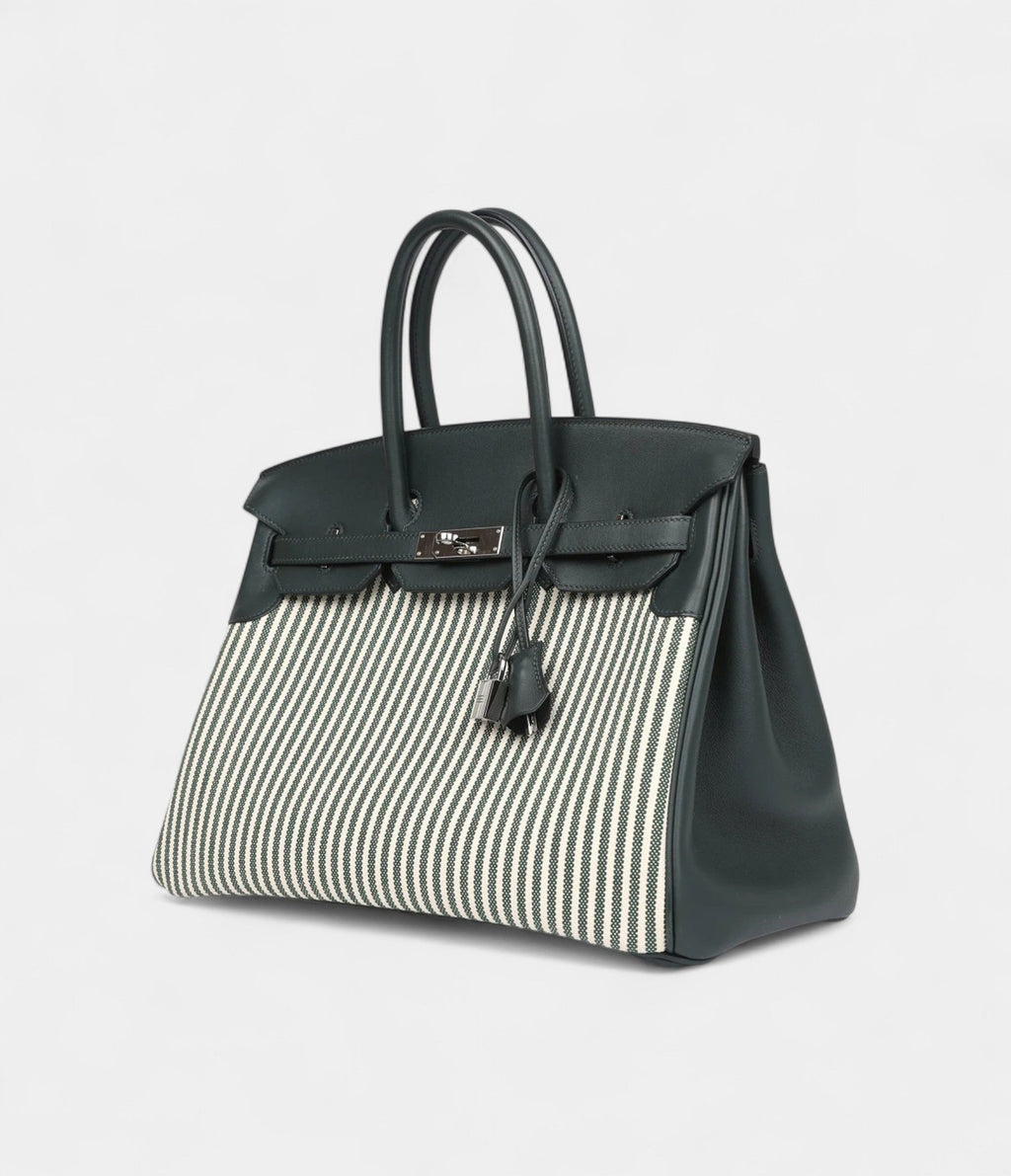 HM BK 35 Toile Riga and Vert Anglais Swift Palladium Hardware