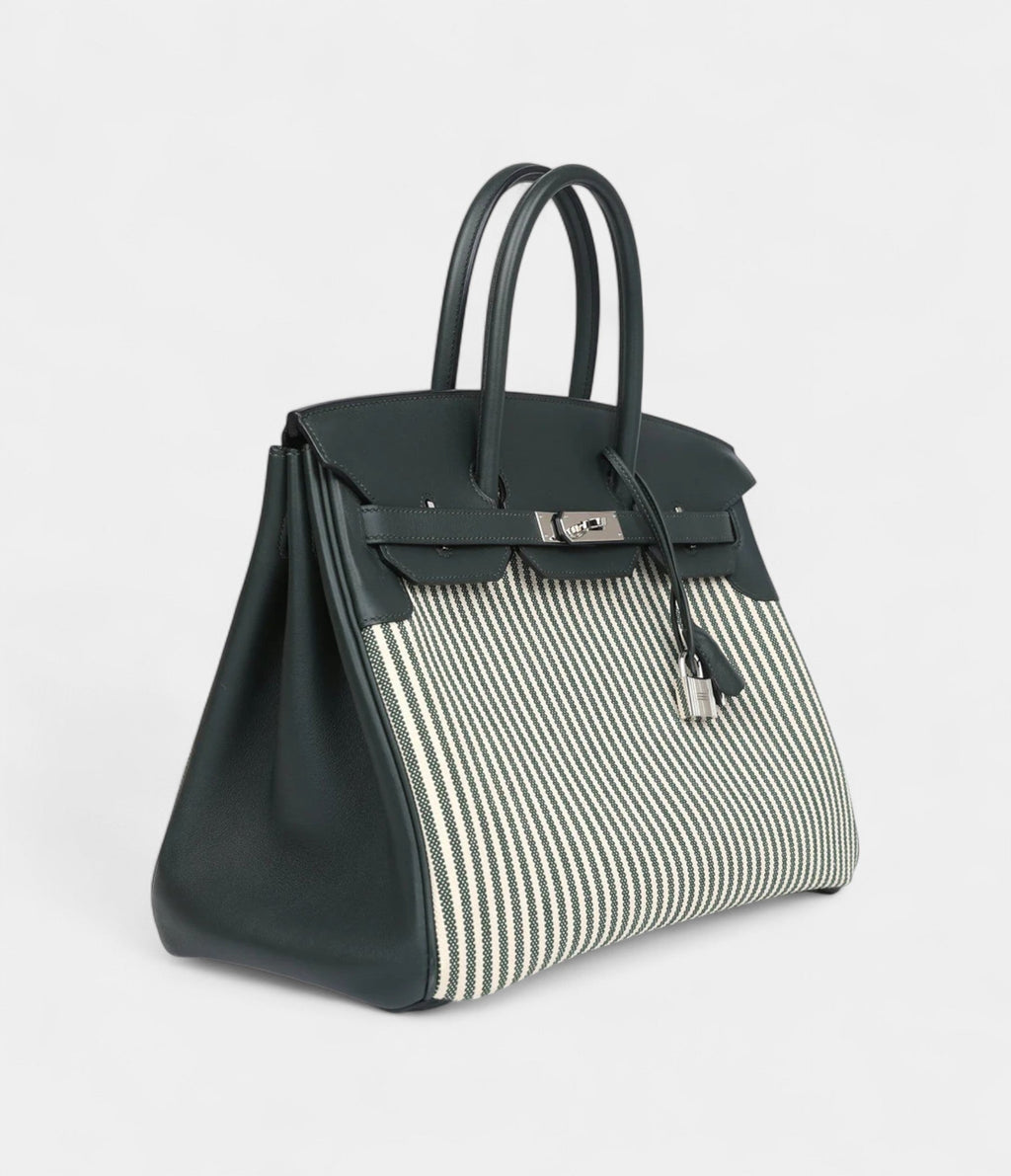HM BK 35 Toile Riga and Vert Anglais Swift Palladium Hardware