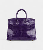 HM BK 35 Ultraviolet Shiny Porosus Crocodile Gold Hardware