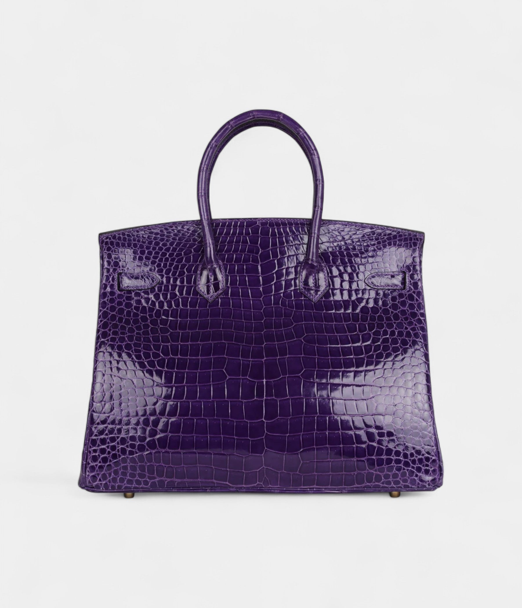 HM BK 35 Ultraviolet Shiny Porosus Crocodile Gold Hardware