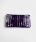 HM BK 35 Ultraviolet Shiny Porosus Crocodile Gold Hardware