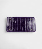 HM BK 35 Ultraviolet Shiny Porosus Crocodile Gold Hardware