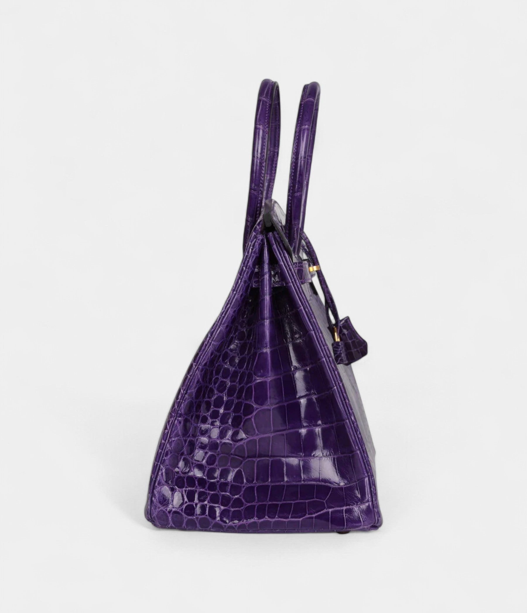 HM BK 35 Ultraviolet Shiny Porosus Crocodile Gold Hardware