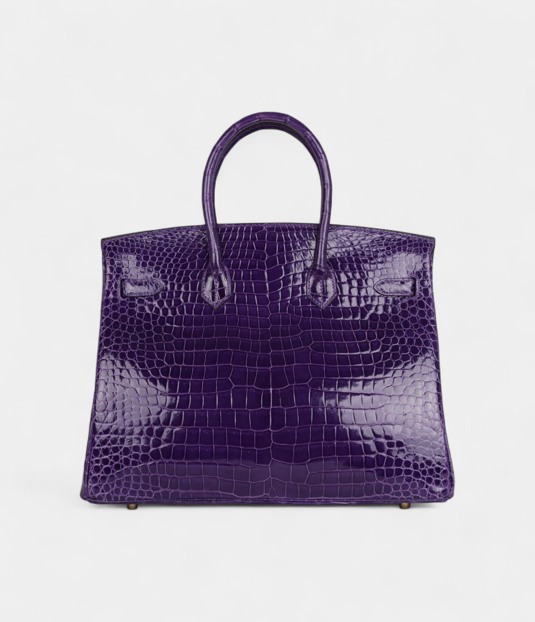 HM BK 35 Ultraviolet Shiny Porosus Crocodile Gold Hardware