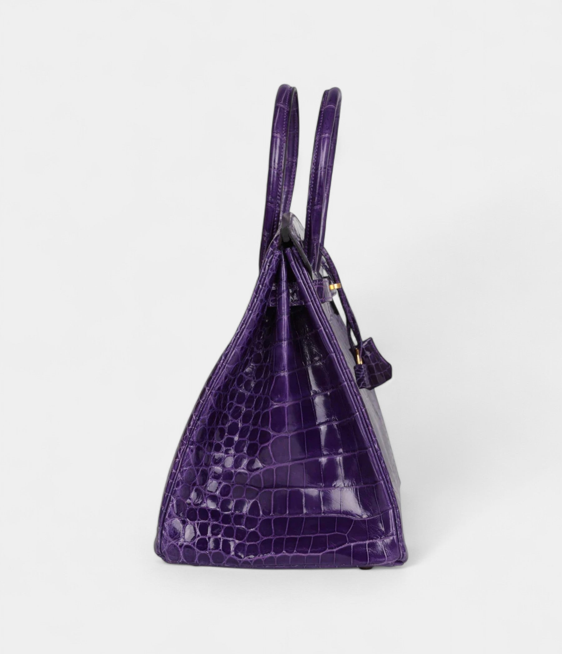 HM BK 35 Ultraviolet Shiny Porosus Crocodile Gold Hardware