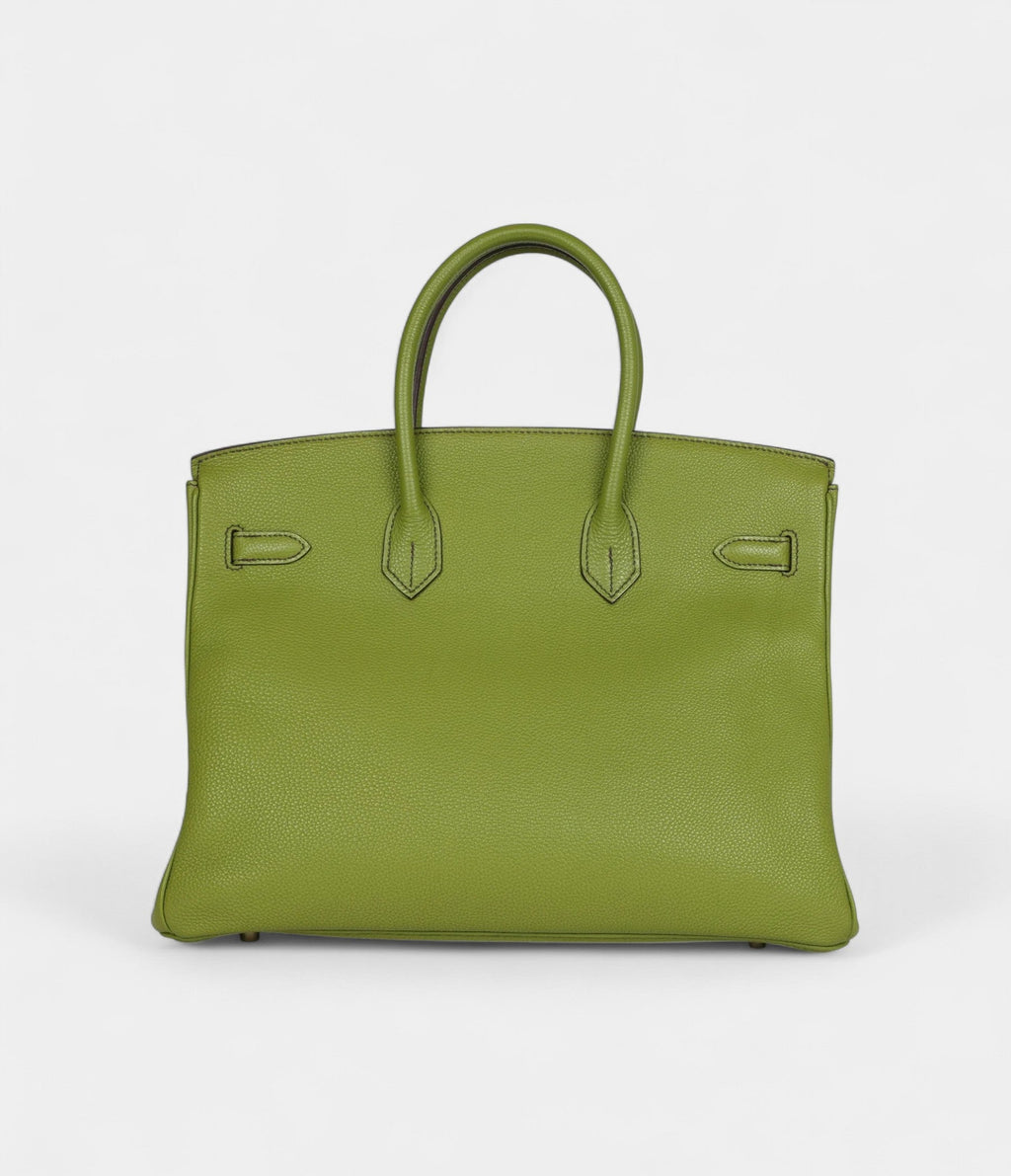 HM BK 35 Vert Anis Verso Togo Gold Hardware