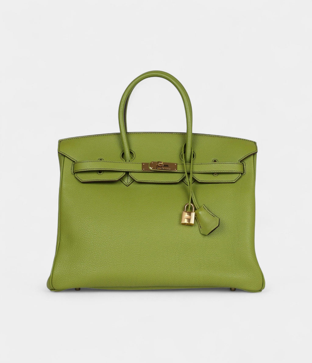 HM BK 35 Vert Anis Verso Togo Gold Hardware